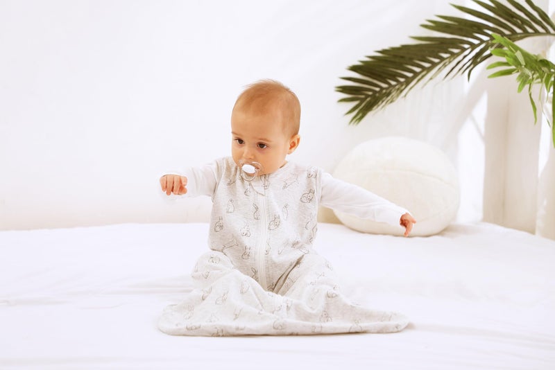Owlivia Baby Organic Cotton 0.5 TOG Wearable Blanket-Light Sleeping Bag with 2-Way Zipper, Boys Girls Swaddle Transition Sleep Sack(0.5 TOG Gray Rabbit, 12-18 Months) - Image 2